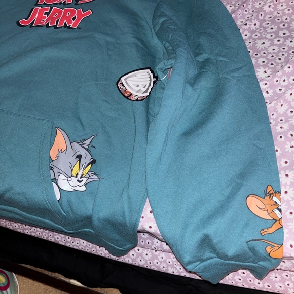 Warner Bros. Teal Tom and Jerry Hoodie - Picture 2 of 4